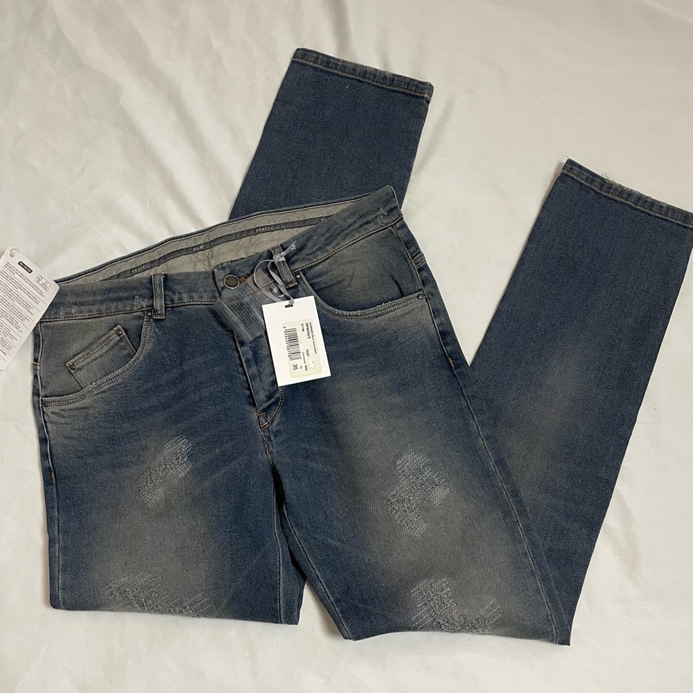 NWT New Heavy Project Jeans Denim Blue Size 35